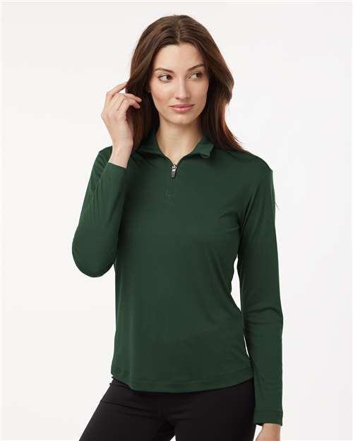 AllPro 41870L Women's Pro-Lock Performance Quarter-Zip Pullover - Forest Green - model front