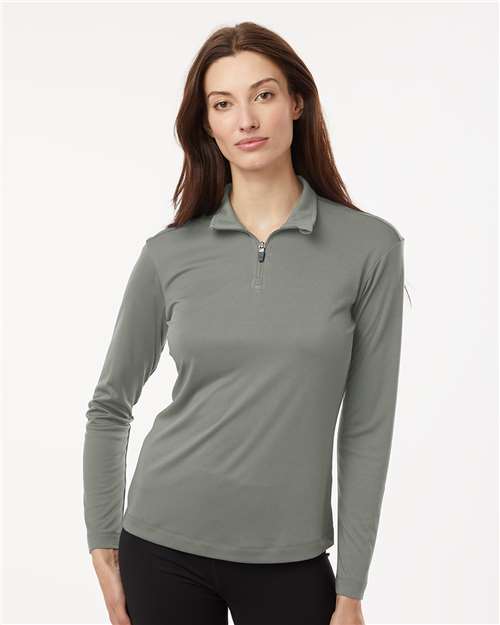 AllPro 41870L Women's Pro-Lock Performance Quarter-Zip Pullover - Greystone - model front