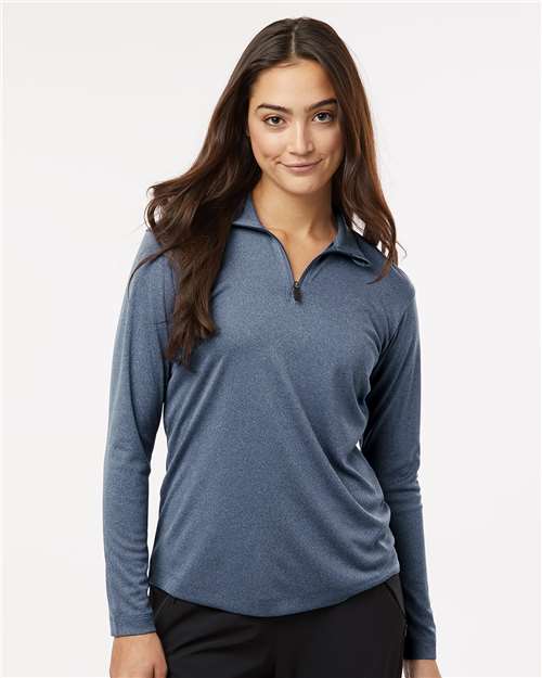 AllPro 41870L Women's Pro-Lock Performance Quarter-Zip Pullover - Heather Navy - model front