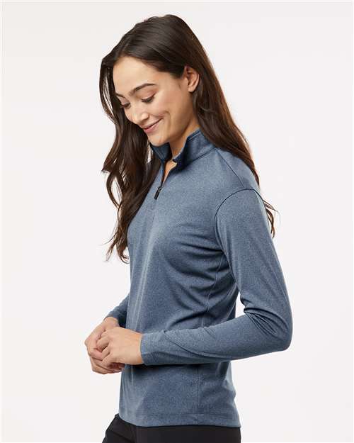 AllPro 41870L Women's Pro-Lock Performance Quarter-Zip Pullover - Heather Navy - model side
