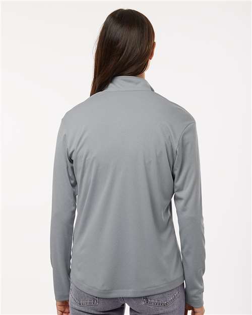 AllPro 41870L Women's Pro-Lock Performance Quarter-Zip Pullover - Heather Steel - model back