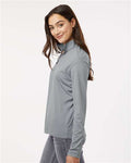 AllPro 41870L Women's Pro-Lock Performance Quarter-Zip Pullover - Heather Steel - model side