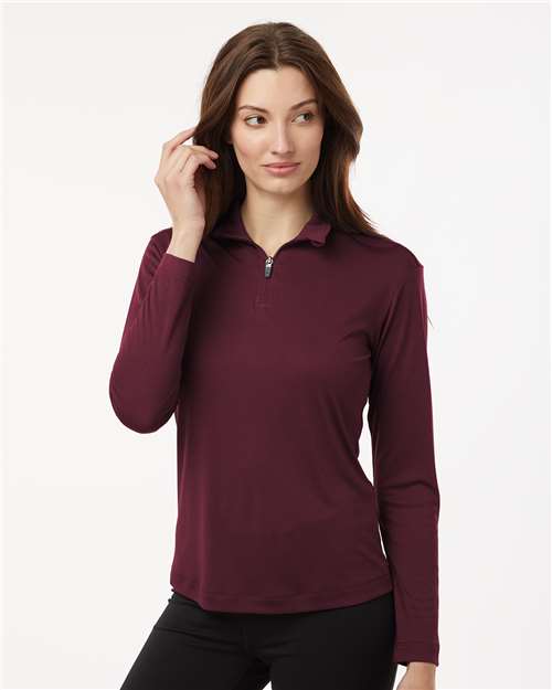 AllPro 41870L Women's Pro-Lock Performance Quarter-Zip Pullover - Maroon - model front
