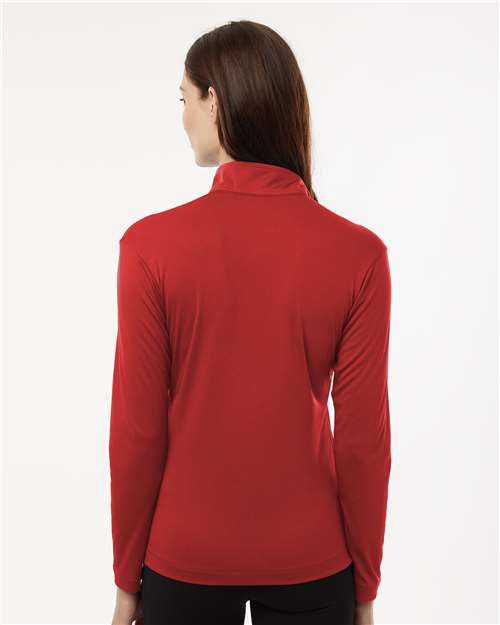 AllPro 41870L Women's Pro-Lock Performance Quarter-Zip Pullover - Red - model back