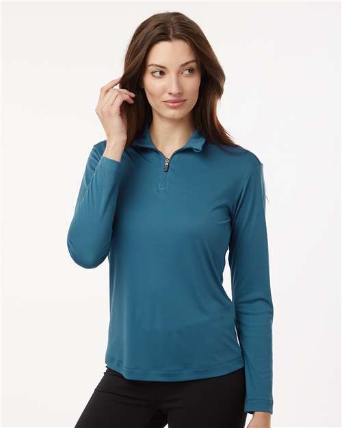 AllPro 41870L Women's Pro-Lock Performance Quarter-Zip Pullover - Pacific Blue - model front