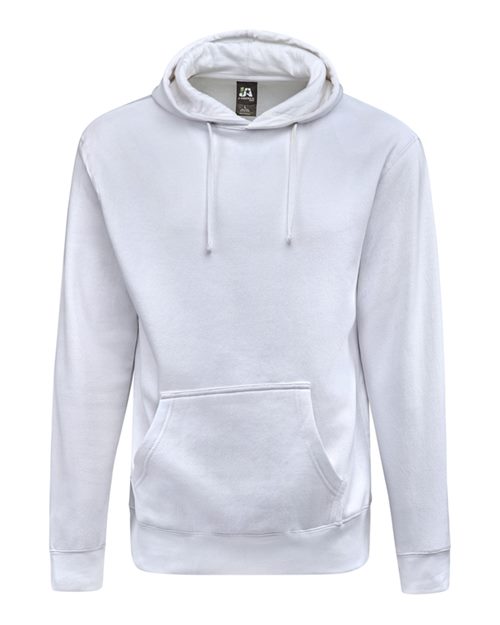 J. America 8720 Unisex BTB Fleece Hooded Sweatshirt - White - front
