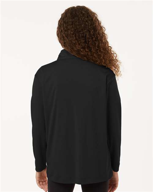 AllPro 41870Y Youth Pro-Lock Performance Quarter-Zip Pullover - Black - model back