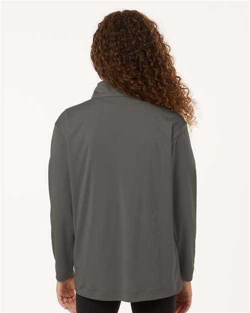AllPro 41870Y Youth Pro-Lock Performance Quarter-Zip Pullover - Charcoal - model back