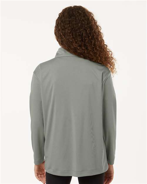 AllPro 41870Y Youth Pro-Lock Performance Quarter-Zip Pullover - Greystone - model back