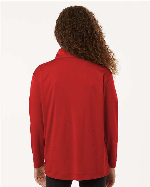 AllPro 41870Y Youth Pro-Lock Performance Quarter-Zip Pullover - Red - model back