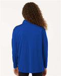 AllPro 41870Y Youth Pro-Lock Performance Quarter-Zip Pullover - Royal - model back