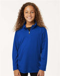 AllPro 41870Y Youth Pro-Lock Performance Quarter-Zip Pullover - Royal - model front