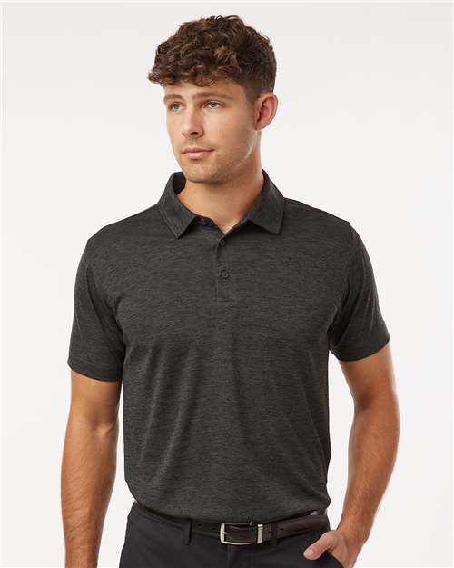 AllPro 4HM00 Men's Pro-Lock Performance Mélange Polo - Black Melange - model front
