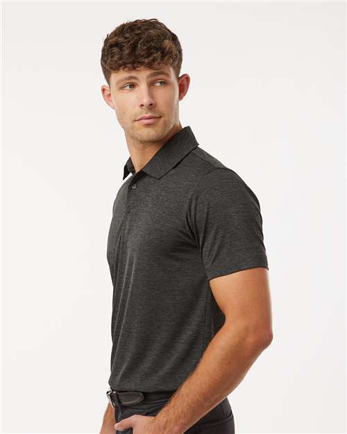 AllPro 4HM00 Men's Pro-Lock Performance Mélange Polo - Black Melange - model side