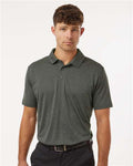 AllPro 4HM00 Men's Pro-Lock Performance Mélange Polo - Charcoal Melange - model front