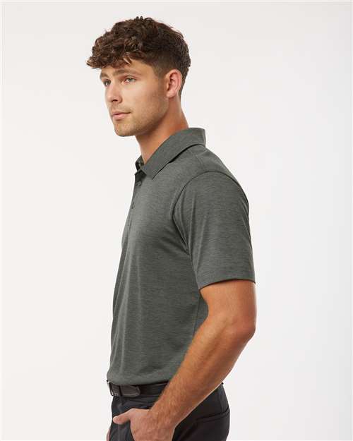 AllPro 4HM00 Men's Pro-Lock Performance Mélange Polo - Charcoal Melange - model side