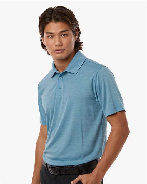 AllPro 4HM00 Men's Pro-Lock Performance Mélange Polo - Cloud Blue Melange - model side