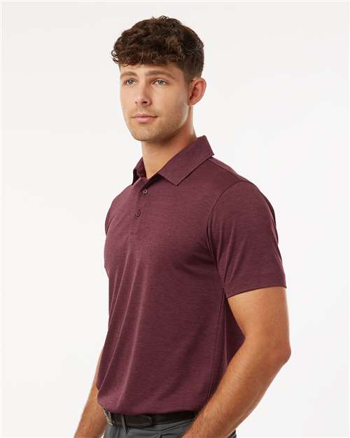 AllPro 4HM00 Men's Pro-Lock Performance Mélange Polo - Maroon Melange - model side