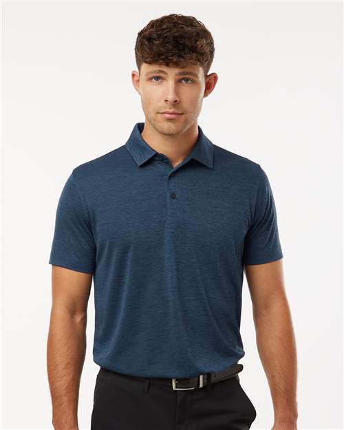 AllPro 4HM00 Men's Pro-Lock Performance Mélange Polo - Navy Melange - model front
