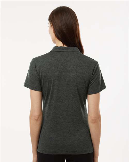 AllPro 4HM00L Women's Pro-Lock Performance Mélange Polo - Black Melange - model back