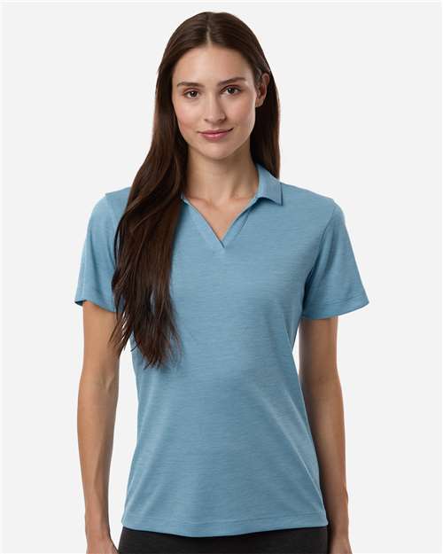 AllPro 4HM00L Women's Pro-Lock Performance Mélange Polo - Cloud Blue Melange - model front
