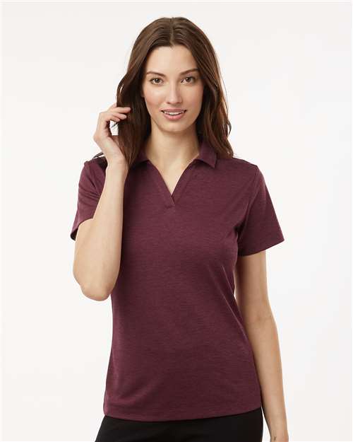 AllPro 4HM00L Women's Pro-Lock Performance Mélange Polo - Maroon Melange - model front