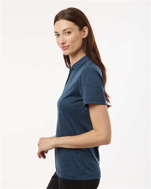 AllPro 4HM00L Women's Pro-Lock Performance Mélange Polo - Navy Melange - model side