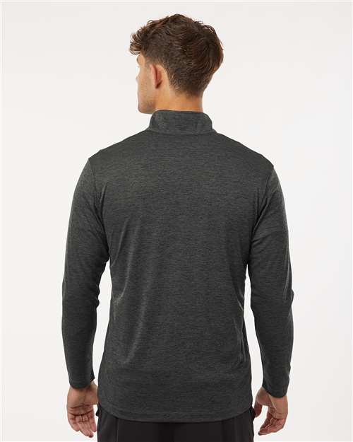 AllPro 4HM700 Men's Pro-Lock Performance Mélange Quarter-Zip Pullover - Black Melange - model back