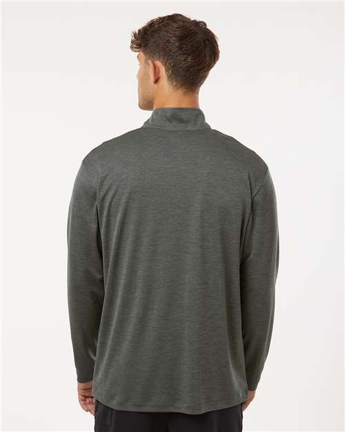 AllPro 4HM700 Men's Pro-Lock Performance Mélange Quarter-Zip Pullover - Charcoal Melange - model back