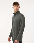 AllPro 4HM700 Men's Pro-Lock Performance Mélange Quarter-Zip Pullover - Charcoal Melange - model side