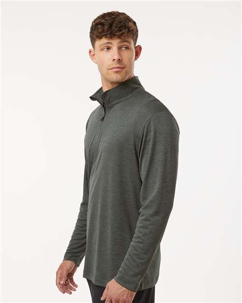 AllPro 4HM700 Men's Pro-Lock Performance Mélange Quarter-Zip Pullover - Charcoal Melange - model side