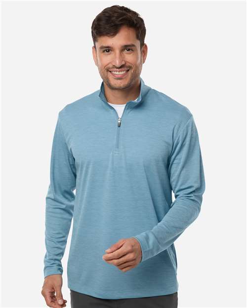 AllPro 4HM700 Men's Pro-Lock Performance Mélange Quarter-Zip Pullover - Cloud Blue Melange - model front