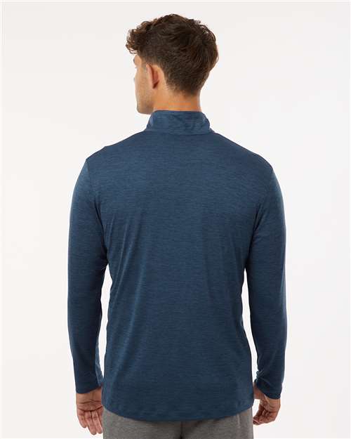 AllPro 4HM700 Men's Pro-Lock Performance Mélange Quarter-Zip Pullover - Navy Melange - model back