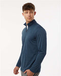 AllPro 4HM700 Men's Pro-Lock Performance Mélange Quarter-Zip Pullover - Navy Melange - model side