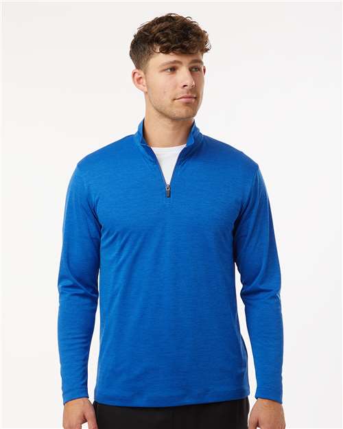 AllPro 4HM700 Men's Pro-Lock Performance Mélange Quarter-Zip Pullover - Royal Melange - model front