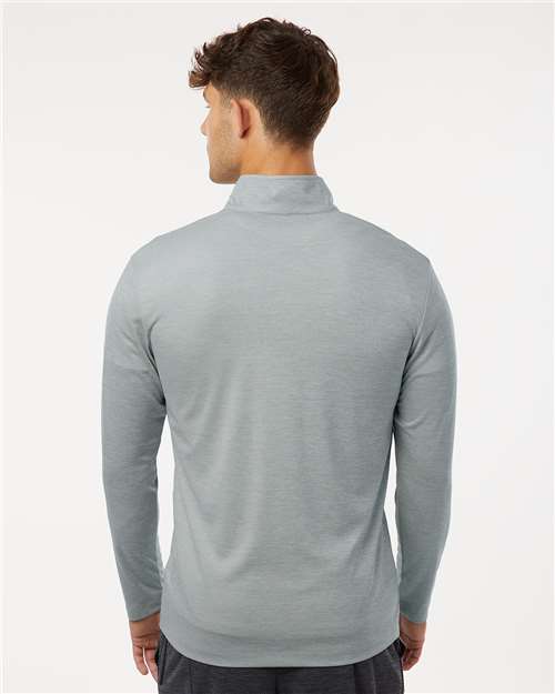 AllPro 4HM700 Men's Pro-Lock Performance Mélange Quarter-Zip Pullover - Silver Melange - model back