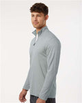 AllPro 4HM700 Men's Pro-Lock Performance Mélange Quarter-Zip Pullover - Silver Melange - model side