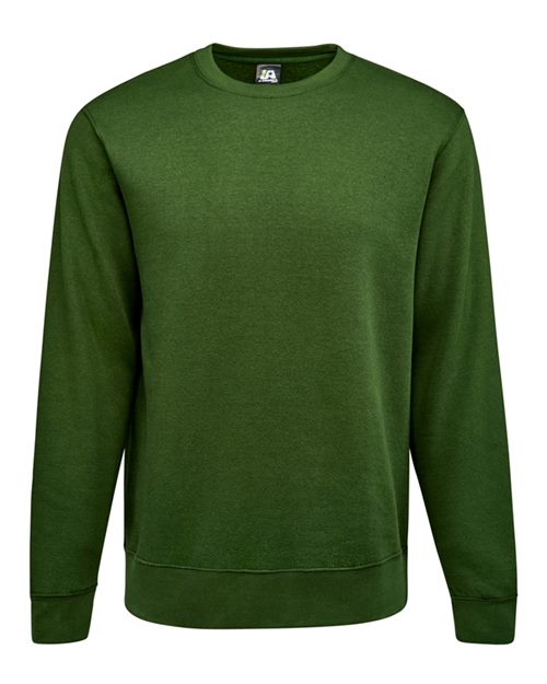 J. America 8721 Unisex BTB Fleece Crewneck Sweatshirt - Forest Green - front