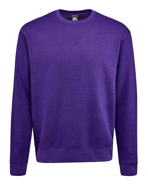 J. America 8721 Unisex BTB Fleece Crewneck Sweatshirt - Purple - front