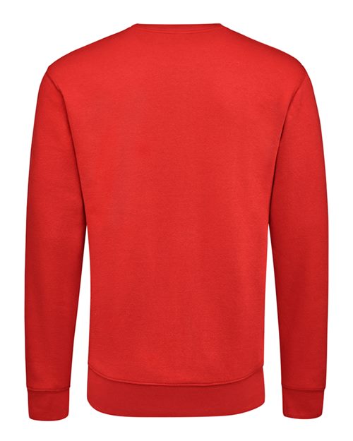 J. America 8721 Unisex BTB Fleece Crewneck Sweatshirt - Red - back