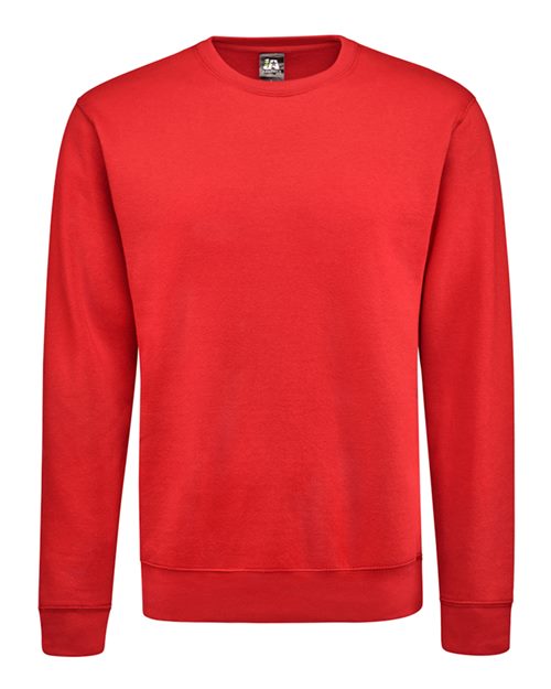 J. America 8721 Unisex BTB Fleece Crewneck Sweatshirt - Red - front