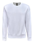 J. America 8721 Unisex BTB Fleece Crewneck Sweatshirt - White - front
