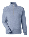 J. America 8743 Women's Electric Fleece Quarter-Zip Sweatshirt - Electric Midnight - front