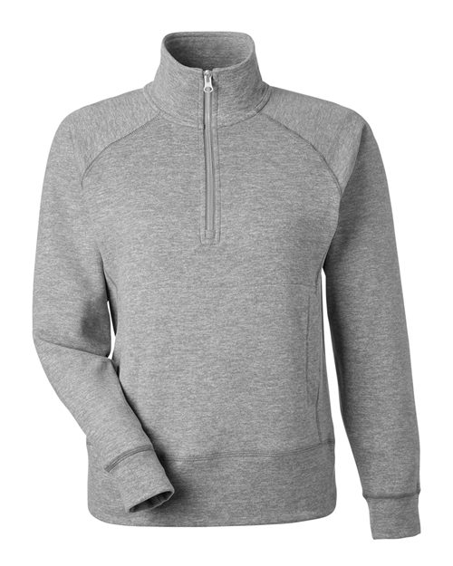 J. America 8743 Women's Electric Fleece Quarter-Zip Sweatshirt - Electric Slate - front