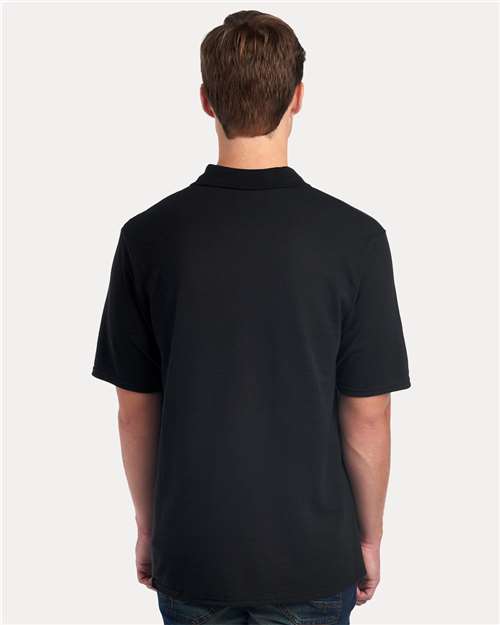 Jerzees 436MP Men's Dri-Power Polo with Pocket - Black - model back