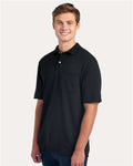 Jerzees 436MP Men's Dri-Power Polo with Pocket - Black - model side