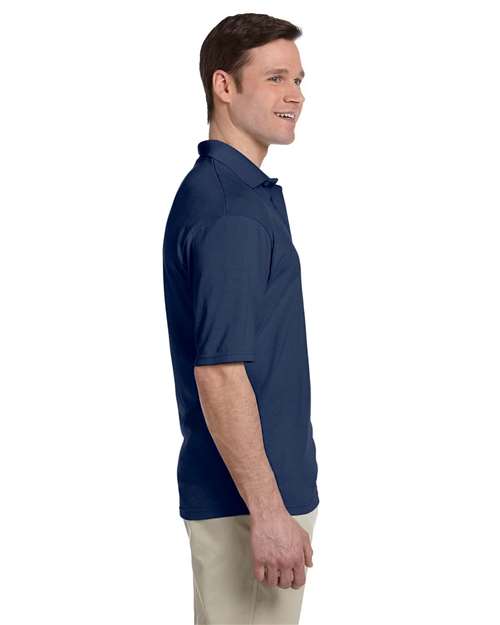 Jerzees 436MP Men's Dri-Power Polo with Pocket - J. Navy - model side