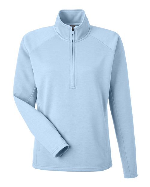 J. America 8754 Women's Apex Fleece Quarter-Zip Pullover - Ice Blue - front
