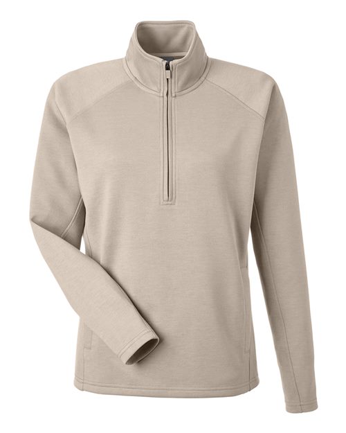 J. America 8754 Women's Apex Fleece Quarter-Zip Pullover - Mojave - front