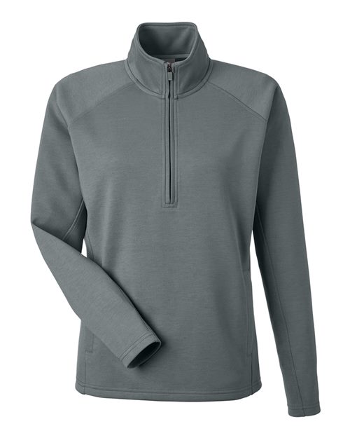 J. America 8754 Women's Apex Fleece Quarter-Zip Pullover - Steel - front
